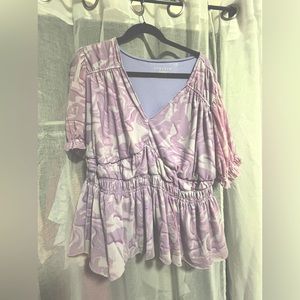 Lavender purple marble peplum